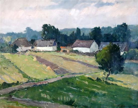 Gavriil Kondratevich Malysh (1907-1998) Village in summer 19 x 26cm